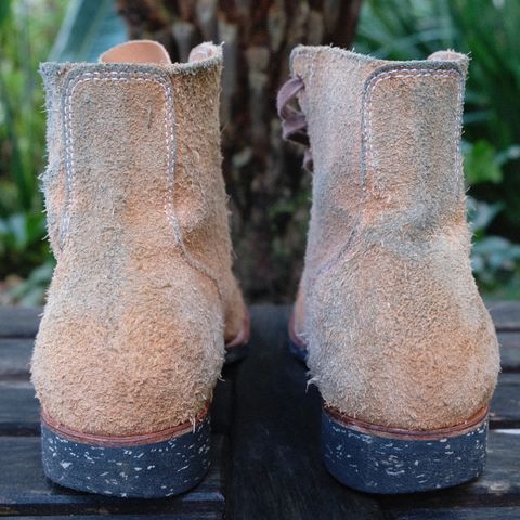Clinch Yeager Boots in Wickett & Craig Natural Latigo Roughout