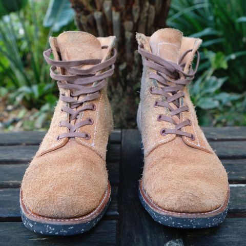 Clinch Yeager Boots in Wickett & Craig Natural Latigo Roughout