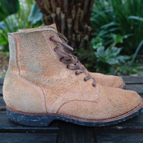 Clinch Yeager Boots in Wickett & Craig Natural Latigo Roughout