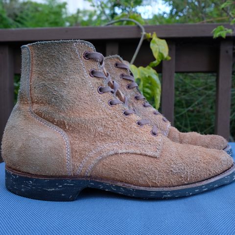 Clinch Yeager Boots in Wickett & Craig Natural Latigo Roughout