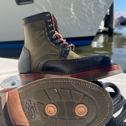 Jakkrabbits Gunner in Horween Black Chromexcel & Badalassi Carlo Oliva Pueblo