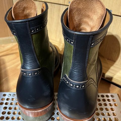 Jakkrabbits Gunner in Horween Black Chromexcel & Badalassi Carlo Oliva Pueblo
