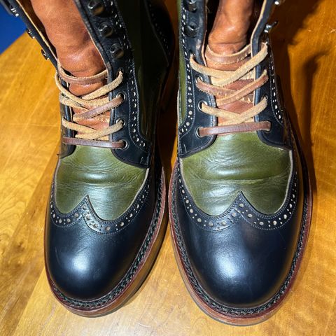Jakkrabbits Gunner in Horween Black Chromexcel & Badalassi Carlo Oliva Pueblo