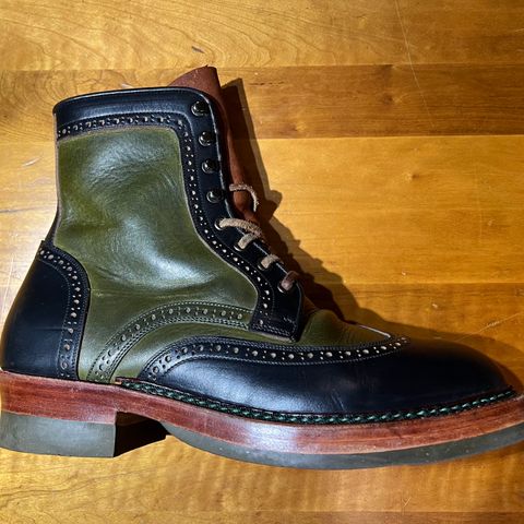 Jakkrabbits Gunner in Horween Black Chromexcel & Badalassi Carlo Oliva Pueblo