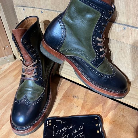 Jakkrabbits Gunner in Horween Black Chromexcel & Badalassi Carlo Oliva Pueblo