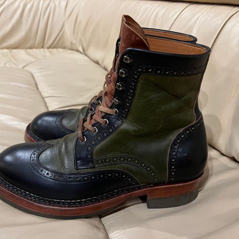 Jakkrabbits Gunner in Horween Black Chromexcel & Badalassi Carlo Oliva Pueblo