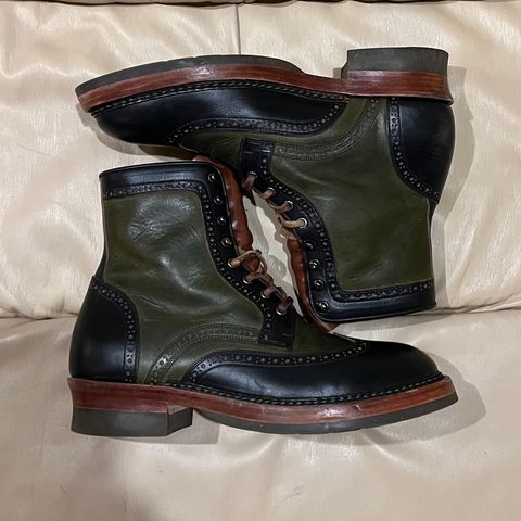 Jakkrabbits Gunner in Horween Black Chromexcel & Badalassi Carlo Oliva Pueblo