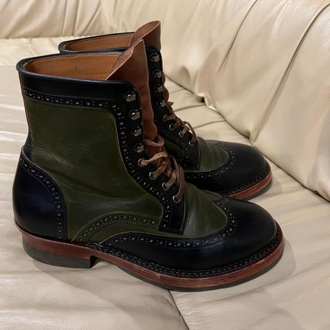 Jakkrabbits Gunner in Horween Black Chromexcel & Badalassi Carlo Oliva Pueblo