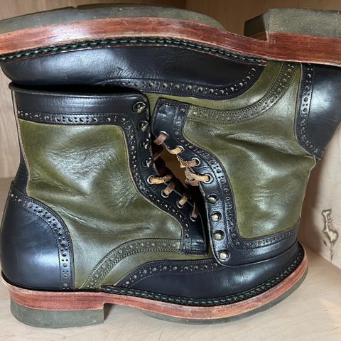 Jakkrabbits Gunner in Horween Black Chromexcel & Badalassi Carlo Oliva Pueblo