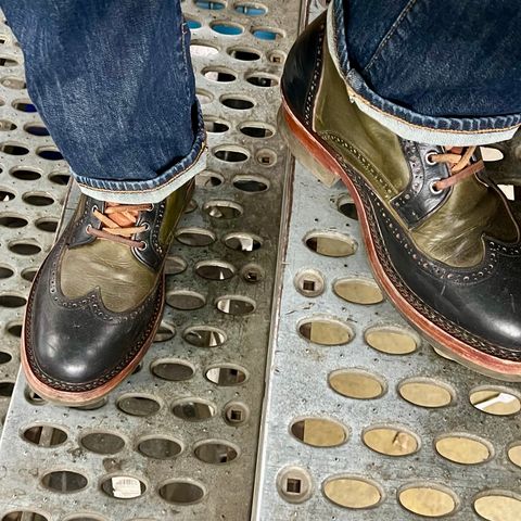 Jakkrabbits Gunner in Horween Black Chromexcel & Badalassi Carlo Oliva Pueblo