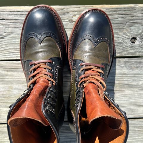 Jakkrabbits Gunner in Horween Black Chromexcel & Badalassi Carlo Oliva Pueblo