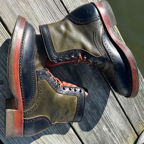 Jakkrabbits Gunner in Horween Black Chromexcel & Badalassi Carlo Oliva Pueblo