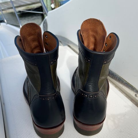 Jakkrabbits Gunner in Horween Black Chromexcel & Badalassi Carlo Oliva Pueblo