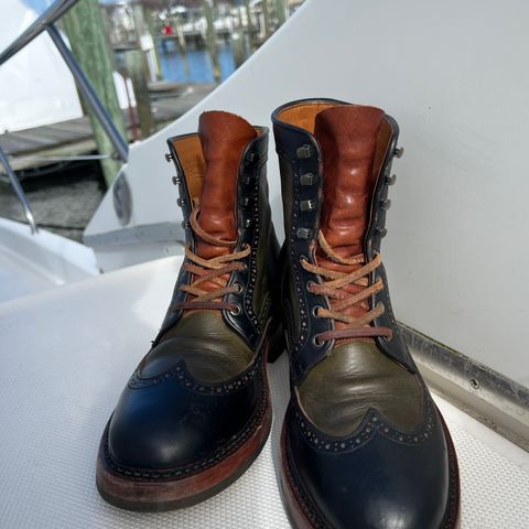 Jakkrabbits Gunner in Horween Black Chromexcel & Badalassi Carlo Oliva Pueblo