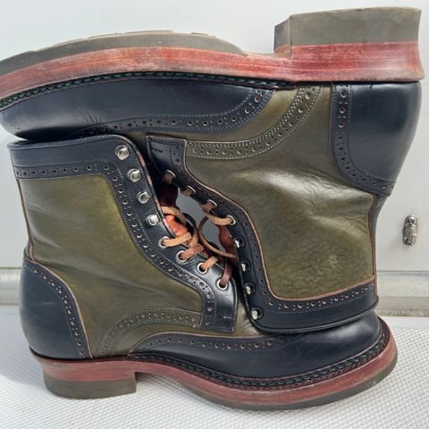 Jakkrabbits Gunner in Horween Black Chromexcel & Badalassi Carlo Oliva Pueblo
