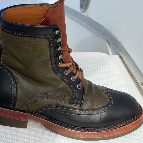 Jakkrabbits Gunner in Horween Black Chromexcel & Badalassi Carlo Oliva Pueblo
