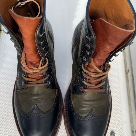 Jakkrabbits Gunner in Horween Black Chromexcel & Badalassi Carlo Oliva Pueblo