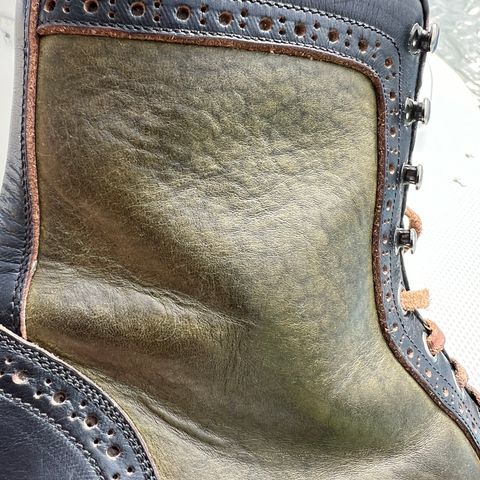 Jakkrabbits Gunner in Horween Black Chromexcel & Badalassi Carlo Oliva Pueblo