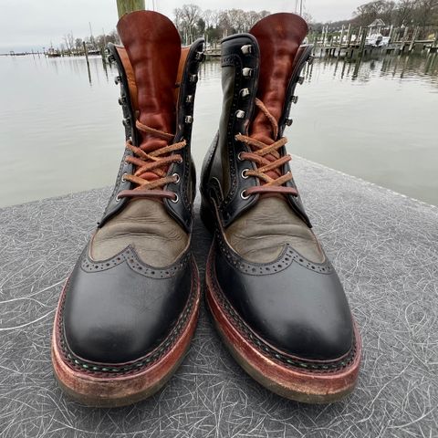 Jakkrabbits Gunner in Horween Black Chromexcel & Badalassi Carlo Oliva Pueblo