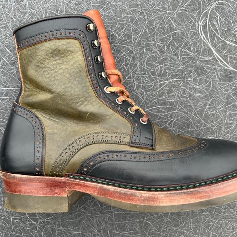 Jakkrabbits Gunner in Horween Black Chromexcel & Badalassi Carlo Oliva Pueblo