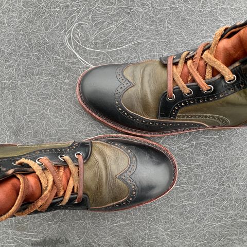 Jakkrabbits Gunner in Horween Black Chromexcel & Badalassi Carlo Oliva Pueblo