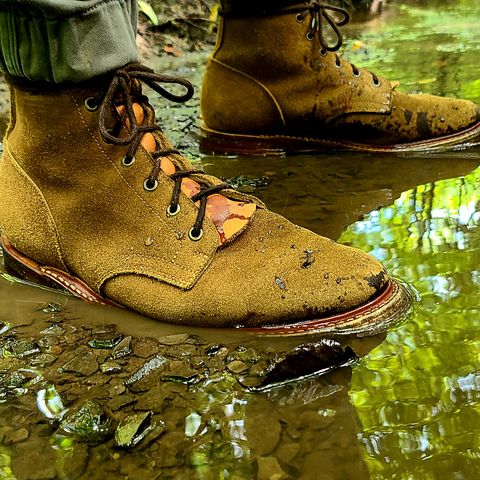 Truman Plain Toe Boot in Dark Coyote Roughout
