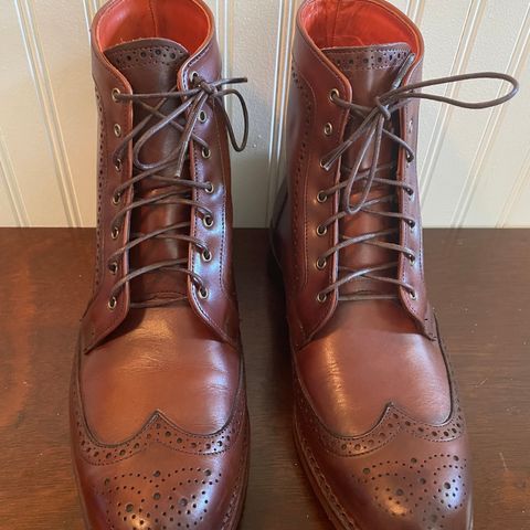 Allen Edmonds Dalton Wingtip Dress Boot in Dark Chili Calfskin