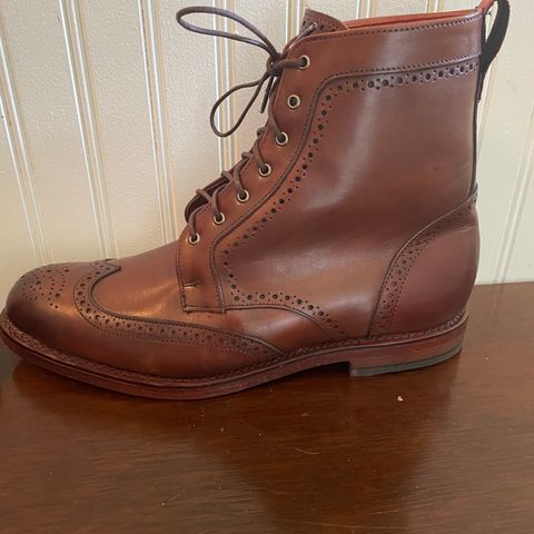 Allen Edmonds Dalton Wingtip Dress Boot in Dark Chili Calfskin