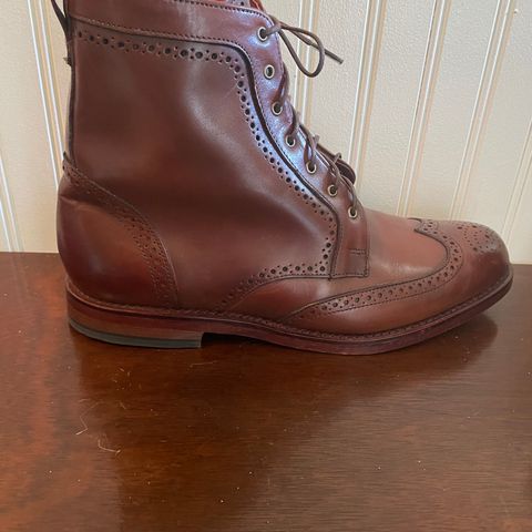 Allen Edmonds Dalton Wingtip Dress Boot in Dark Chili Calfskin