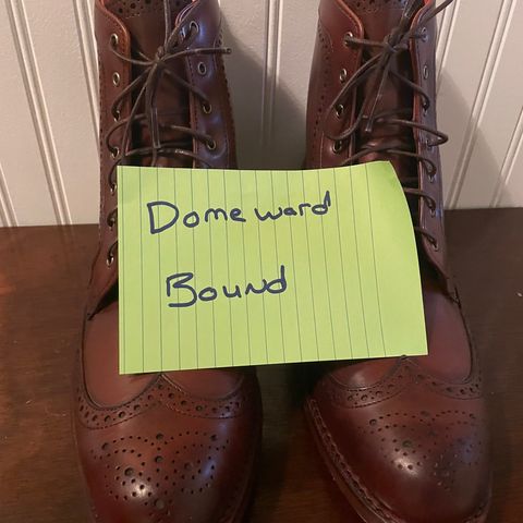 Allen Edmonds Dalton Wingtip Dress Boot in Dark Chili Calfskin