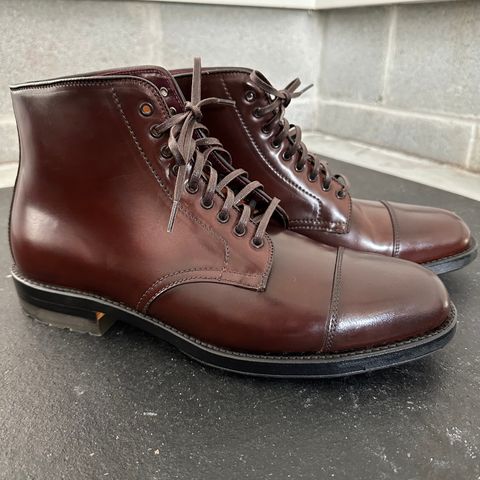 Alden Straight Tip Boot in Horween Color 8 Shell Cordovan