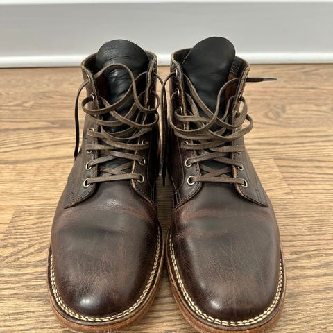 View photo of Viberg Service Boot in Horween Vintage Mocha Oil Harness (3sixteen)