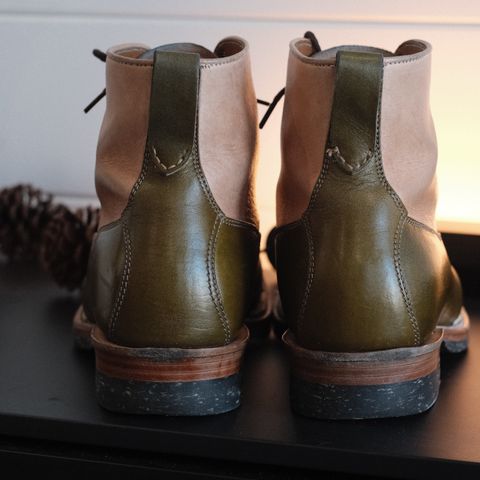 Midas Vanquish Blucher Boot in Shinki Natural Horsehide Overdyed Olive