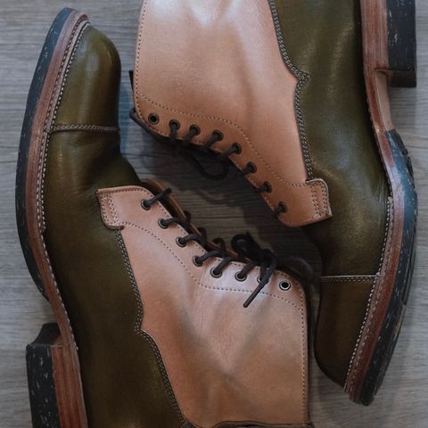 Midas Vanquish Blucher Boot in Shinki Natural Horsehide Overdyed Olive