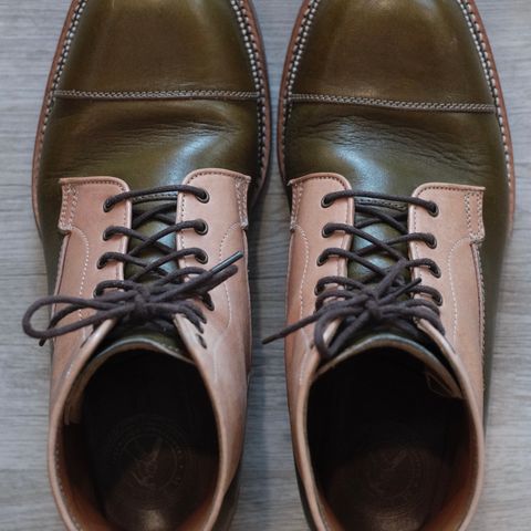 Midas Vanquish Blucher Boot in Shinki Natural Horsehide Overdyed Olive