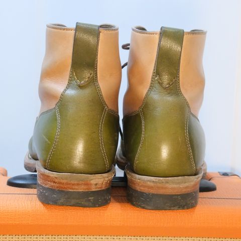 Midas Vanquish Blucher Boot in Shinki Natural Horsehide Overdyed Olive