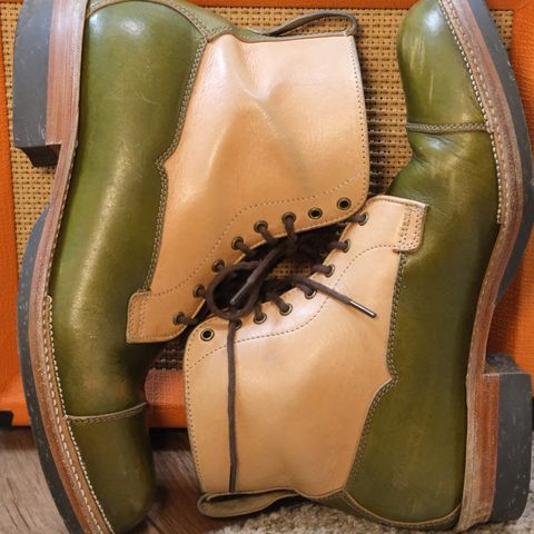 Midas Vanquish Blucher Boot in Shinki Natural Horsehide Overdyed Olive