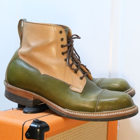 Midas Vanquish Blucher Boot in Shinki Natural Horsehide Overdyed Olive