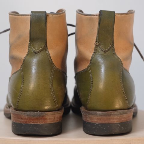 Midas Vanquish Blucher Boot in Shinki Natural Horsehide Overdyed Olive