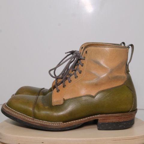 Midas Vanquish Blucher Boot in Shinki Natural Horsehide Overdyed Olive