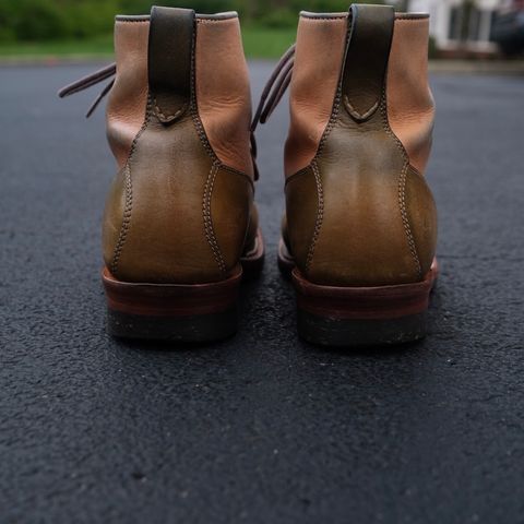 Midas Vanquish Blucher Boot in Shinki Natural Horsehide Overdyed Olive
