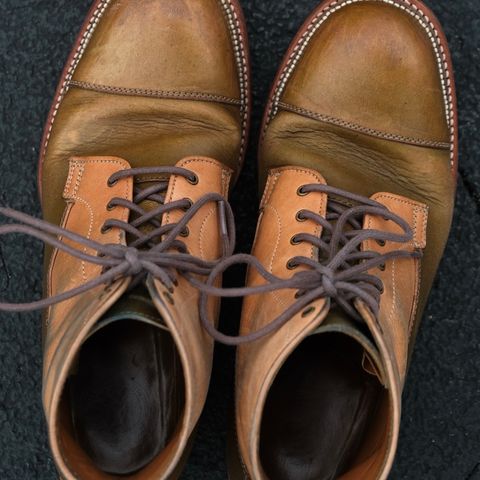 Midas Vanquish Blucher Boot in Shinki Natural Horsehide Overdyed Olive