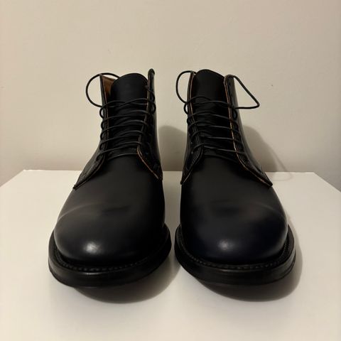 Viberg Derby Boot in Horween Navy Unglazed Shell Cordovan