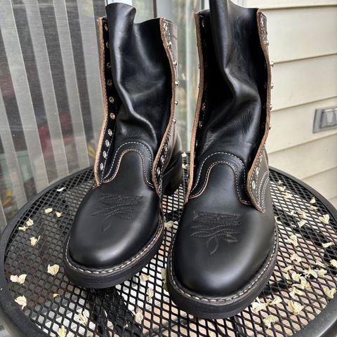 White's Pickett Collab Boot in Horween Black Chromexcel Horsehide & Horween Black Waxed Flesh