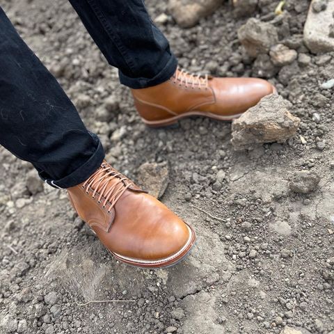 View photo of Viberg Service Boot in Horween Bourbon Shell Cordovan