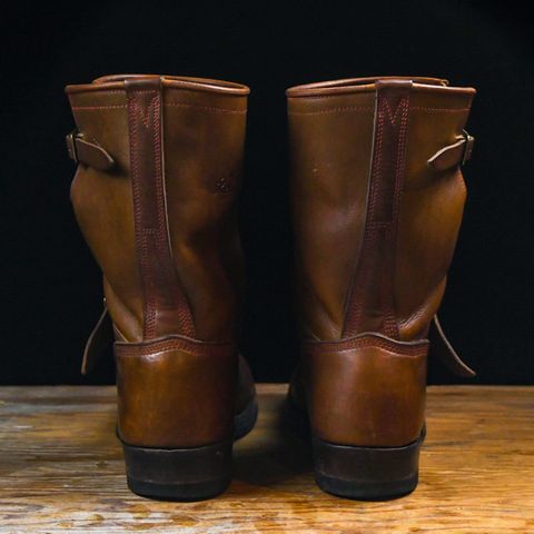 View photo of Role Club Engineer Boots in Dark Olive Steerhide