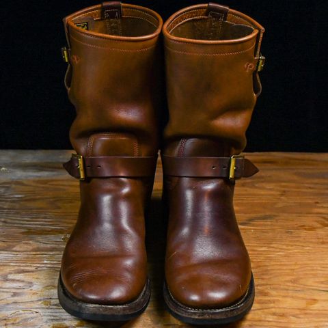 View photo of Role Club Engineer Boots in Dark Olive Steerhide