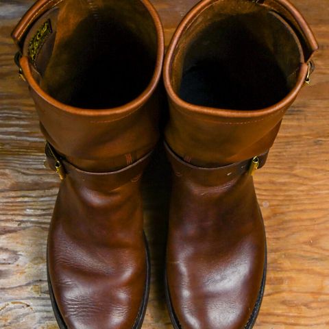 Role Club Engineer Boots in Dark Olive Steerhide