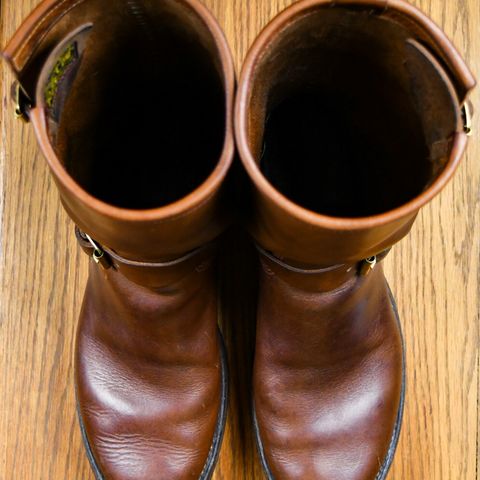 View photo of Role Club Engineer Boots in Dark Olive Steerhide