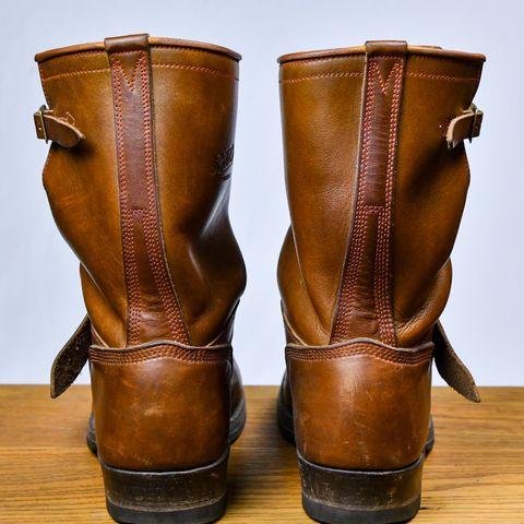 View photo of Role Club Engineer Boots in Dark Olive Steerhide